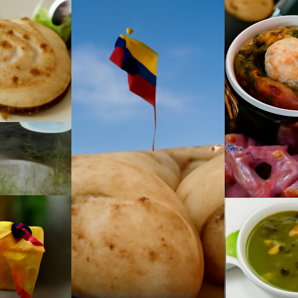 A variety of famous Colombian dishes and traditional Colombian foods