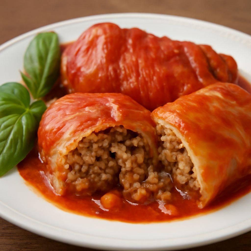 A delicious plate of golumpki recipe showcasing traditional Polish golumpkis and golumkies
