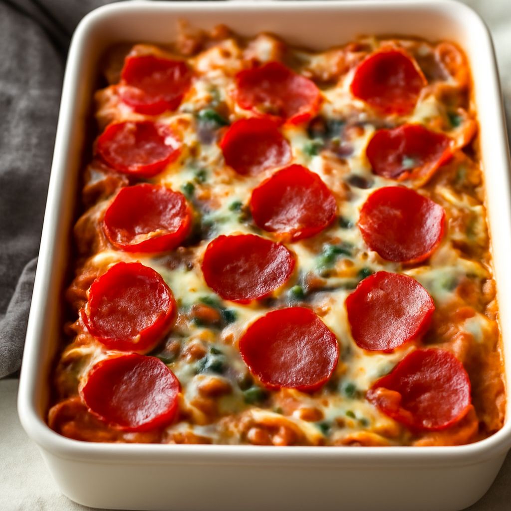 Delicious pizza pasta bake and casserole