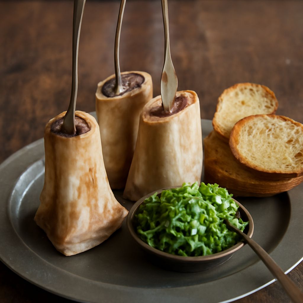 roasted bone marrow appetizer and roasted marrow bones