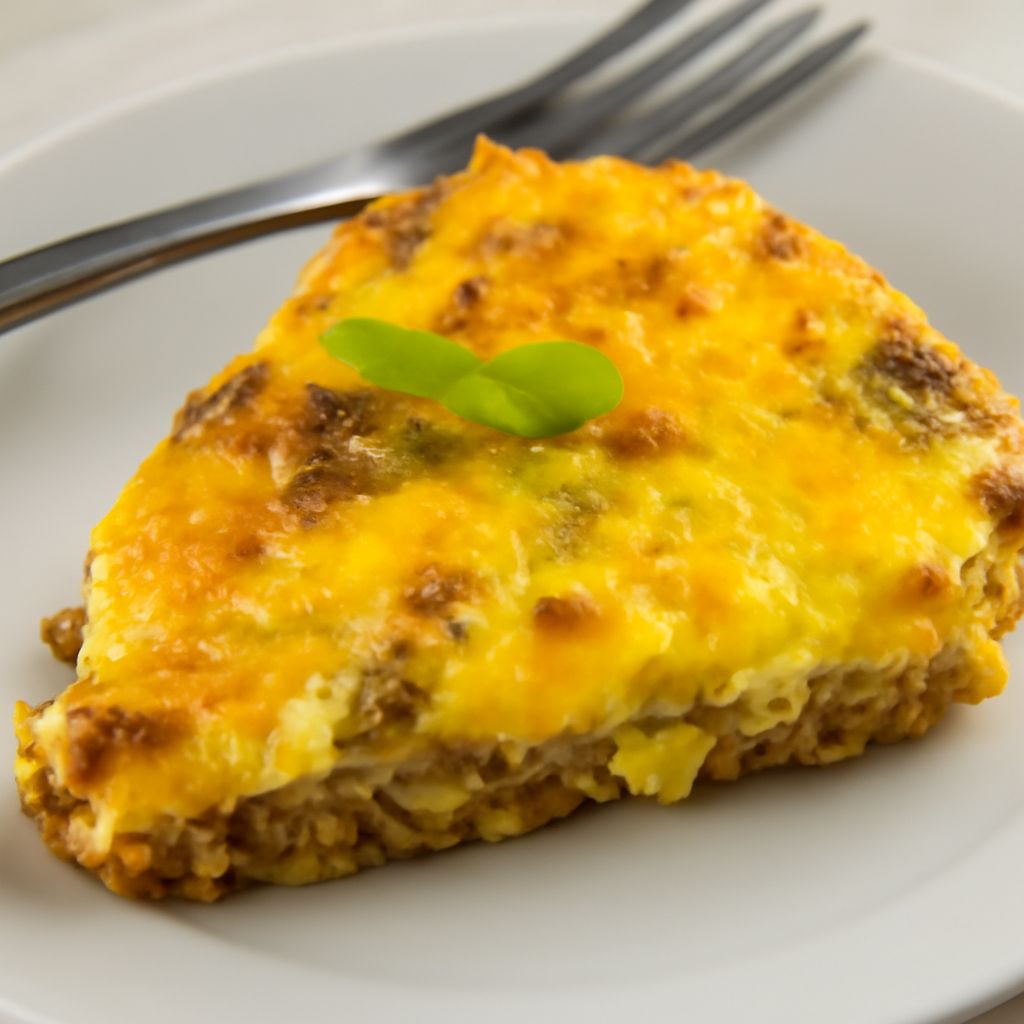 Delicious sausage quiche recipe with cheese and eggs