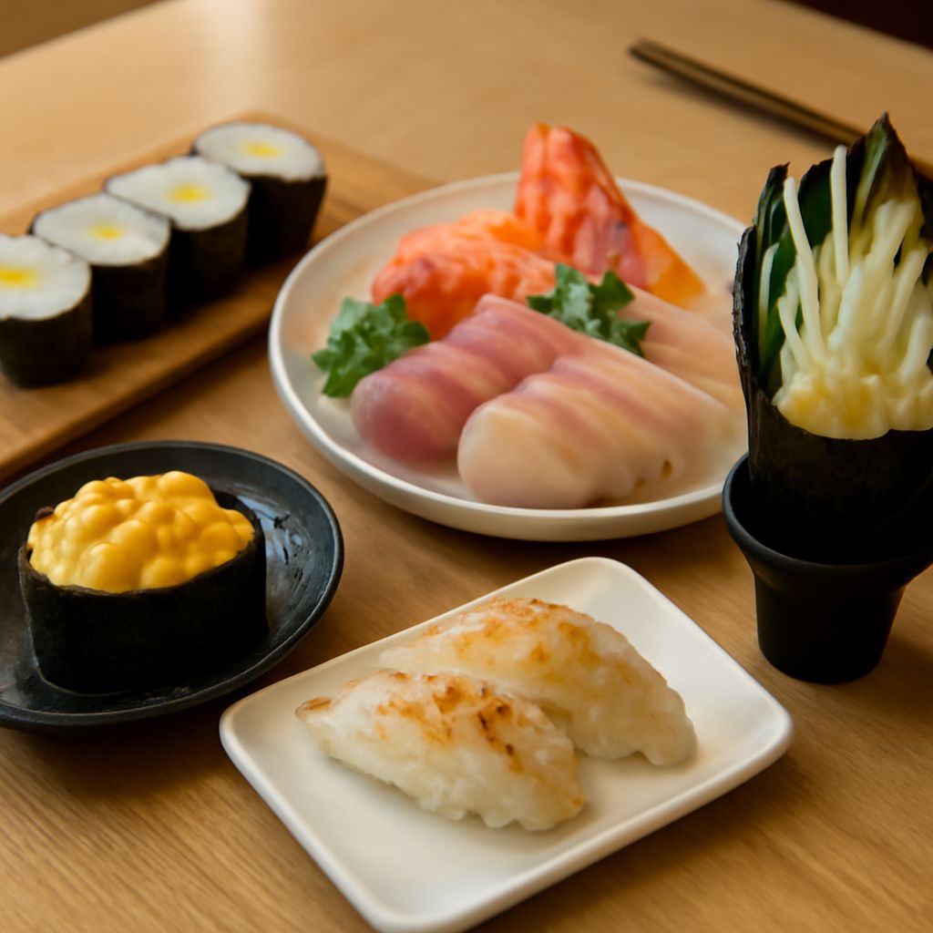 Comparison of hand roll vs roll, hand roll vs sushi roll