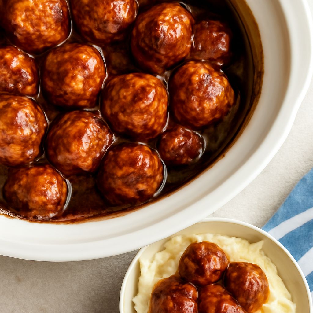 Frozen meatballs in crockpot and slow cooker
